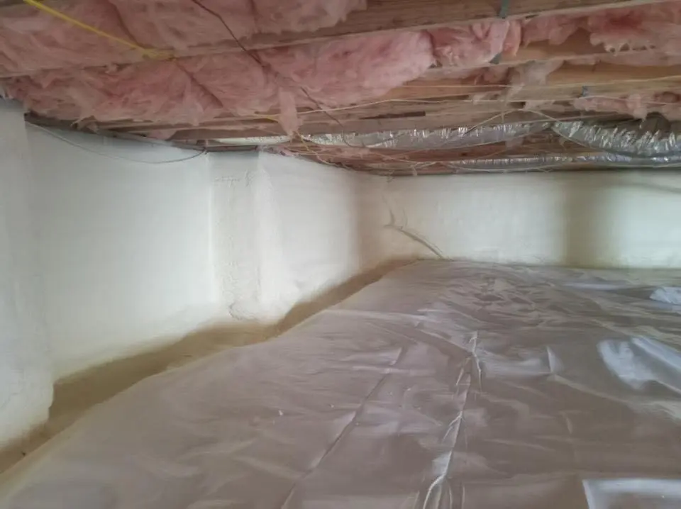 Crawl space encapsulation with closed-cell spray foam for Spray Foam Roofing in Shelby